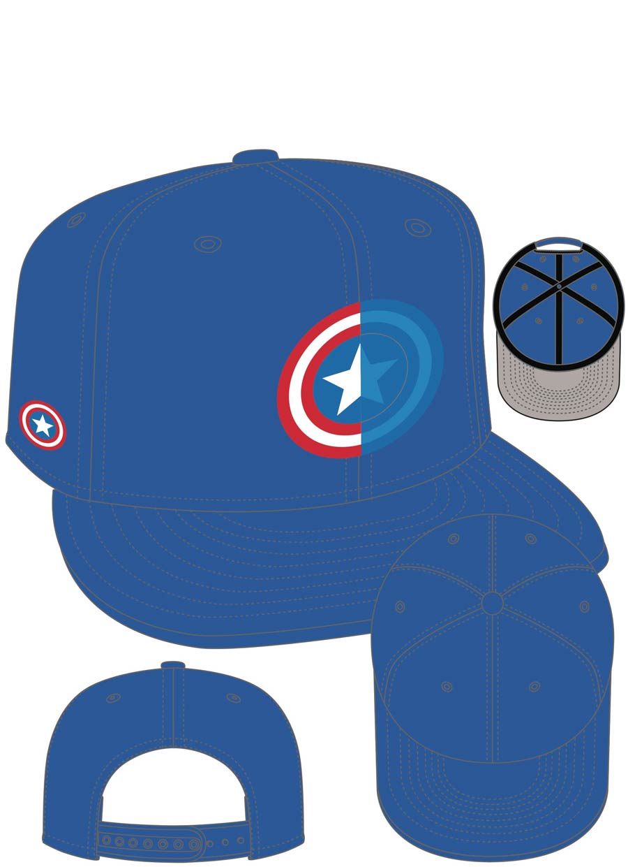 Captain America Shield Split Side Snapback Cap