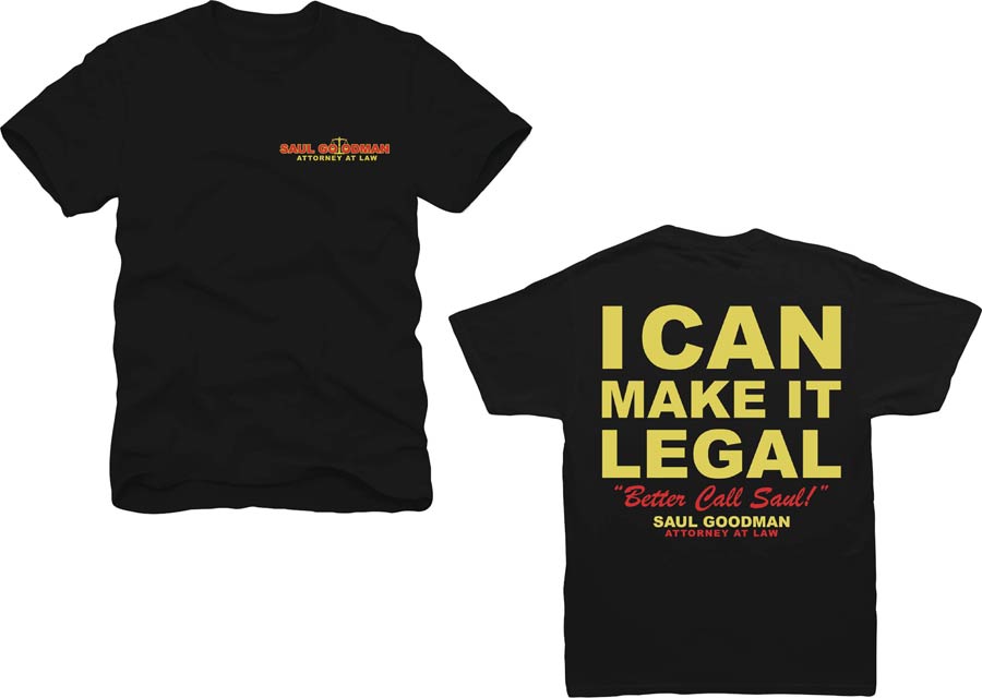 Better Call Saul I Can Make It Legal Black T-Shirt Large