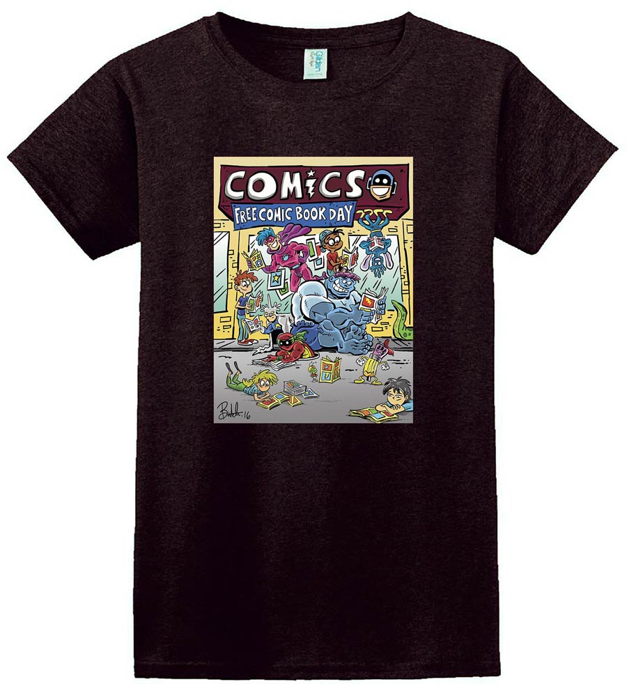 FCBD 2017 Commemorative Artist Butch Hartman Black T-Shirt Large