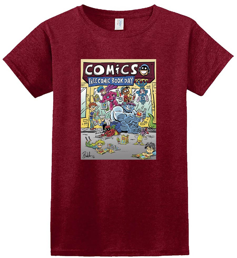 FCBD 2017 Commemorative Artist Butch Hartman Red T-Shirt Large