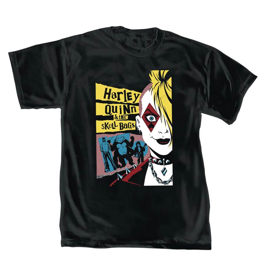 Harley Quinn Skull Bags T-Shirt Large