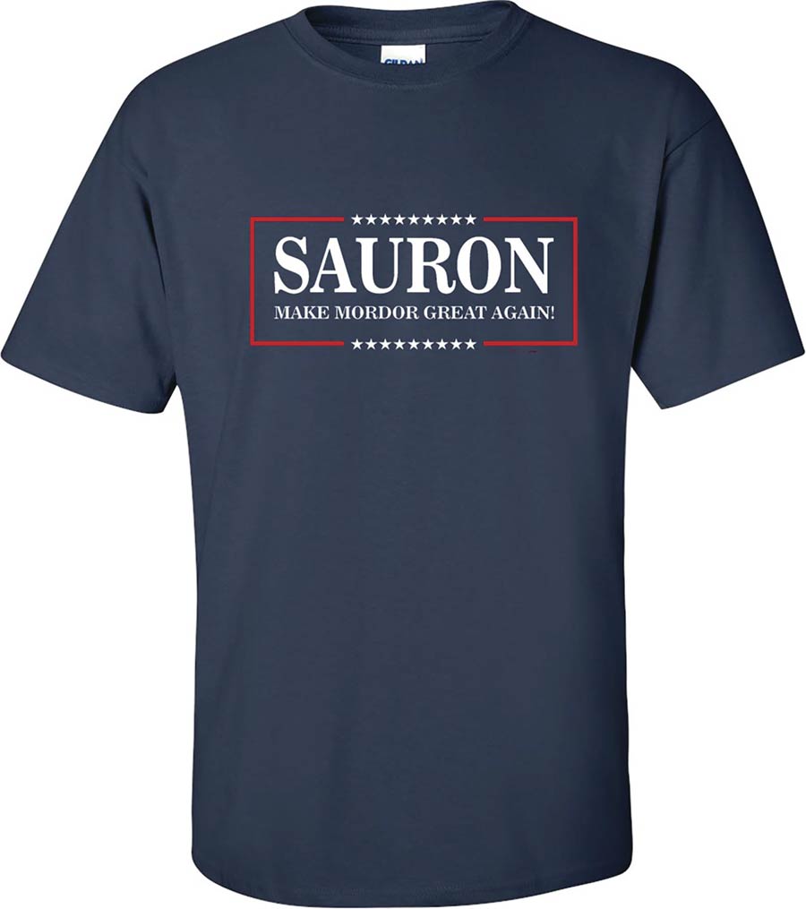 Lord Of The Rings Sauron Make Mordor Great Again Navy T-Shirt XXX-Large