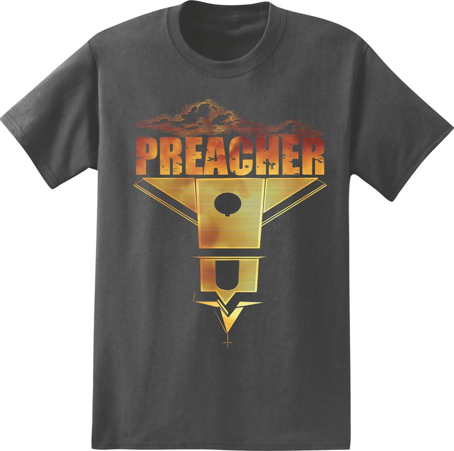 Preacher TV Pilot Poster Gray T-Shirt XXX-Large
