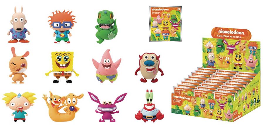 Nickelodeon Classics Laser Cut Figural Keyring Blind Mystery Box 24-Piece Display