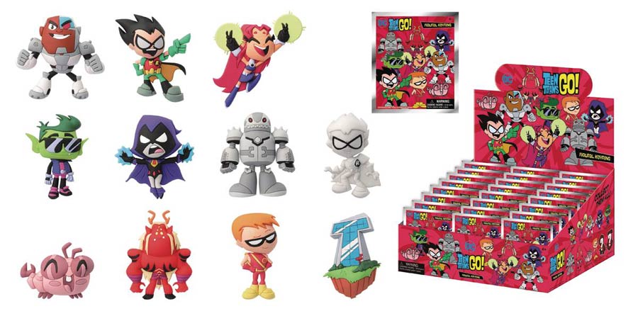 Teen Titans Go Laser Cut Figural Keyring Blind Mystery Box 24-Piece Display