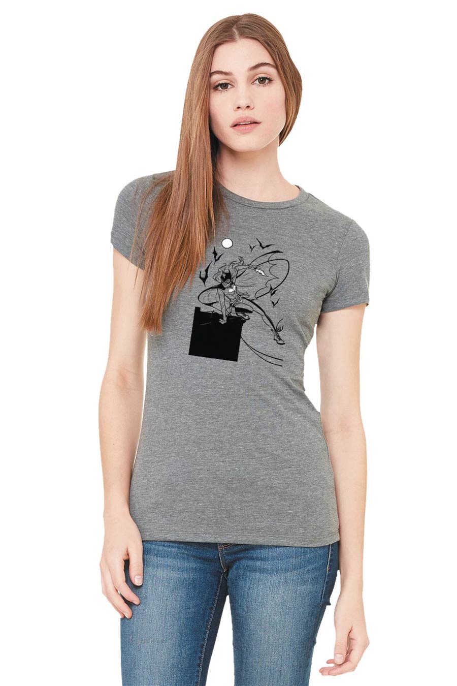 Batgirl Leap Womens T-Shirt Large