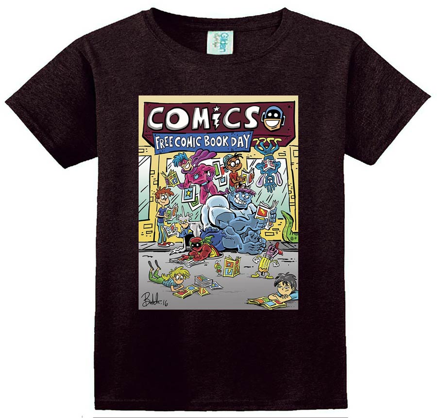 FCBD 2017 Commemorative Artist Butch Hartman Black Youth T-Shirt Large