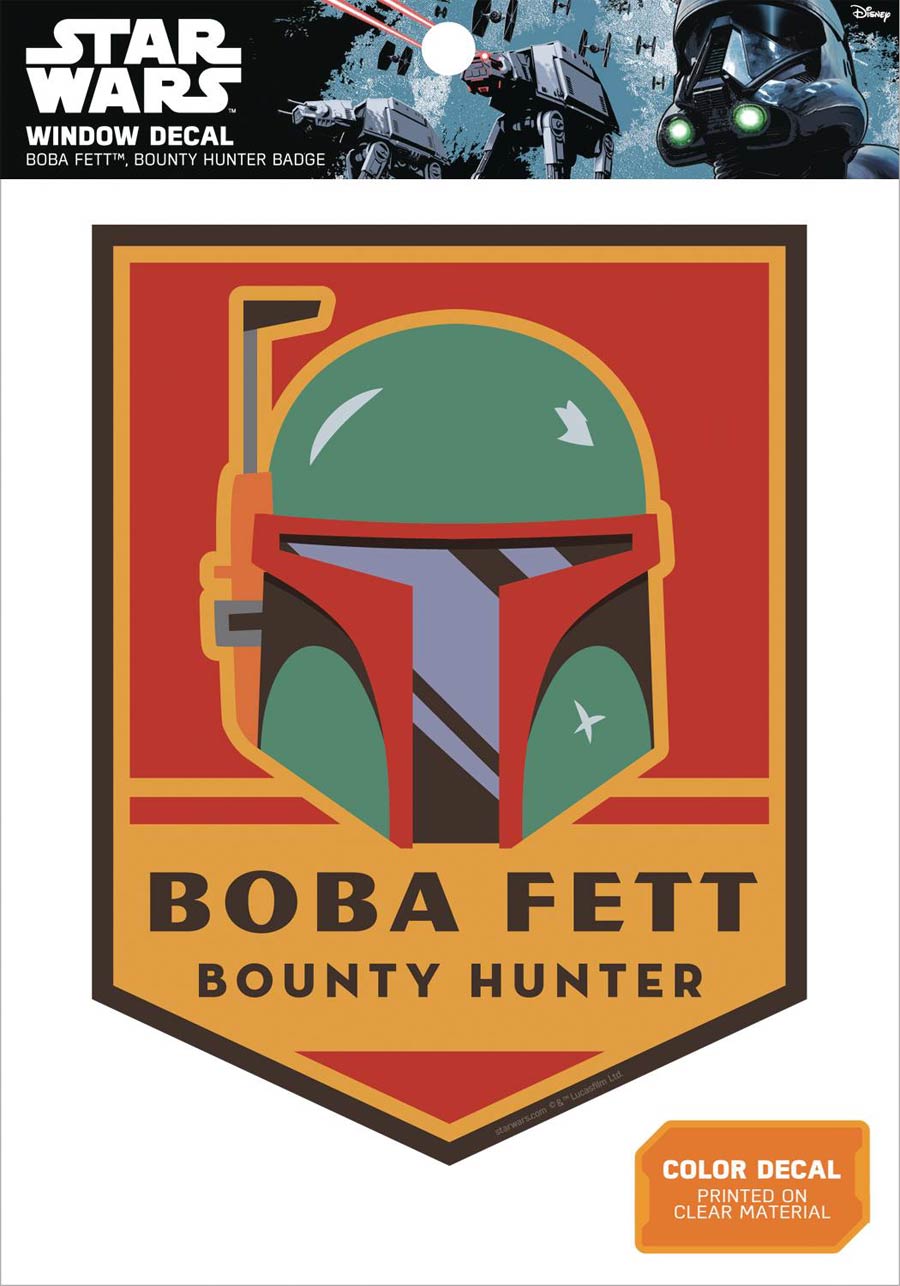 Star Wars Window Decal - Boba Fett Bounty Hunter Badge