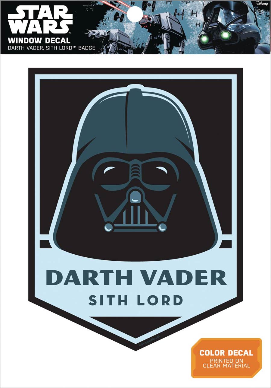 Star Wars Window Decal - Darth Vader Sith Lord Badge