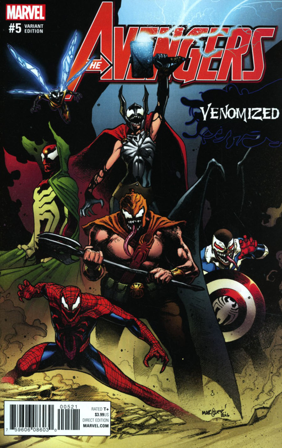 Avengers Vol 6 #5 Cover B Variant David Marquez Venomized Cover