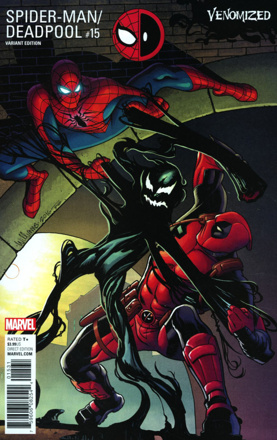 Spider-Man Deadpool #15 Cover C Variant Dave Williams Venomized Cover (Til Death Do Us Part 2)