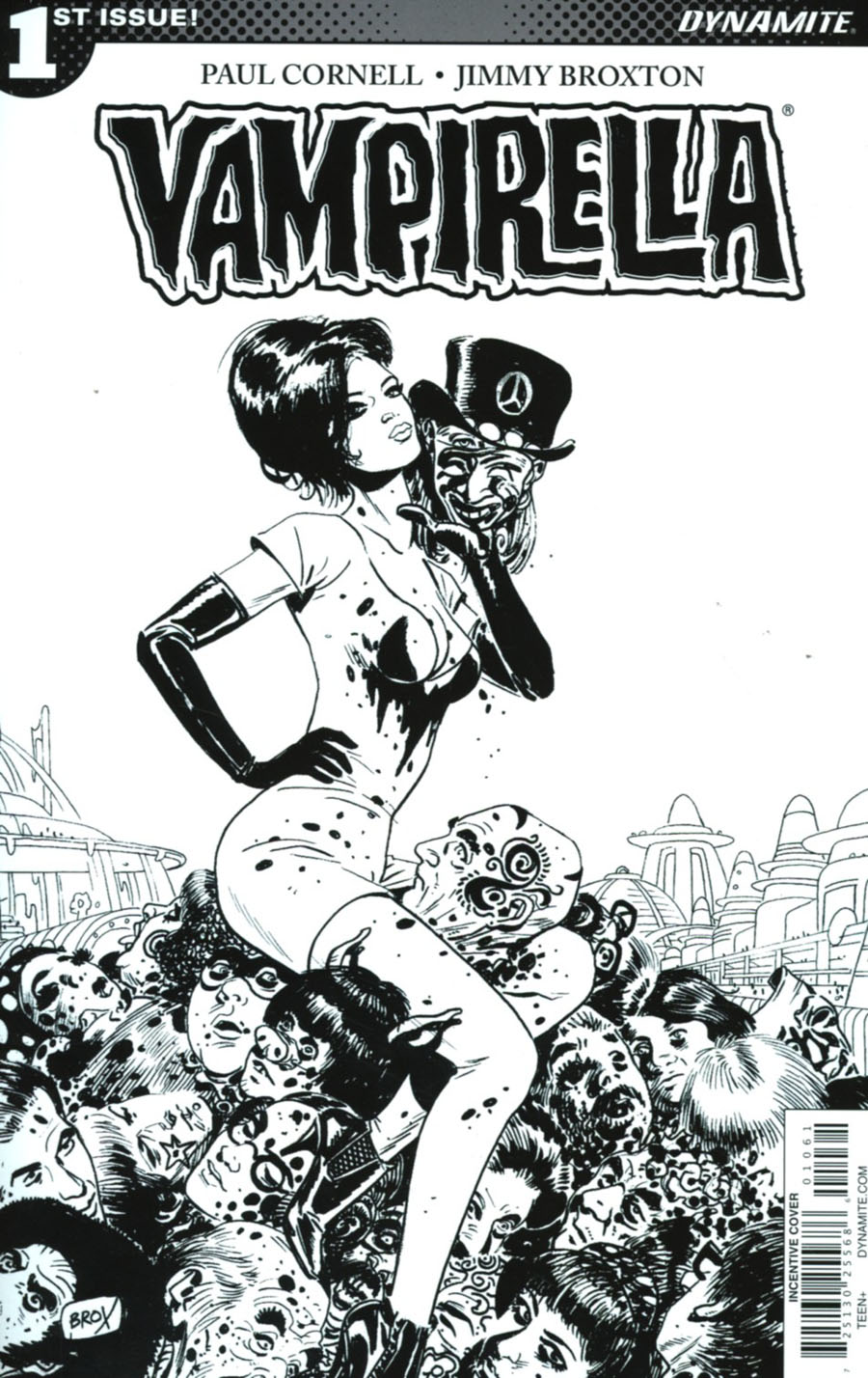 Vampirella Vol 7 #1 Cover F Incentive Jimmy Broxton Black & White Cover