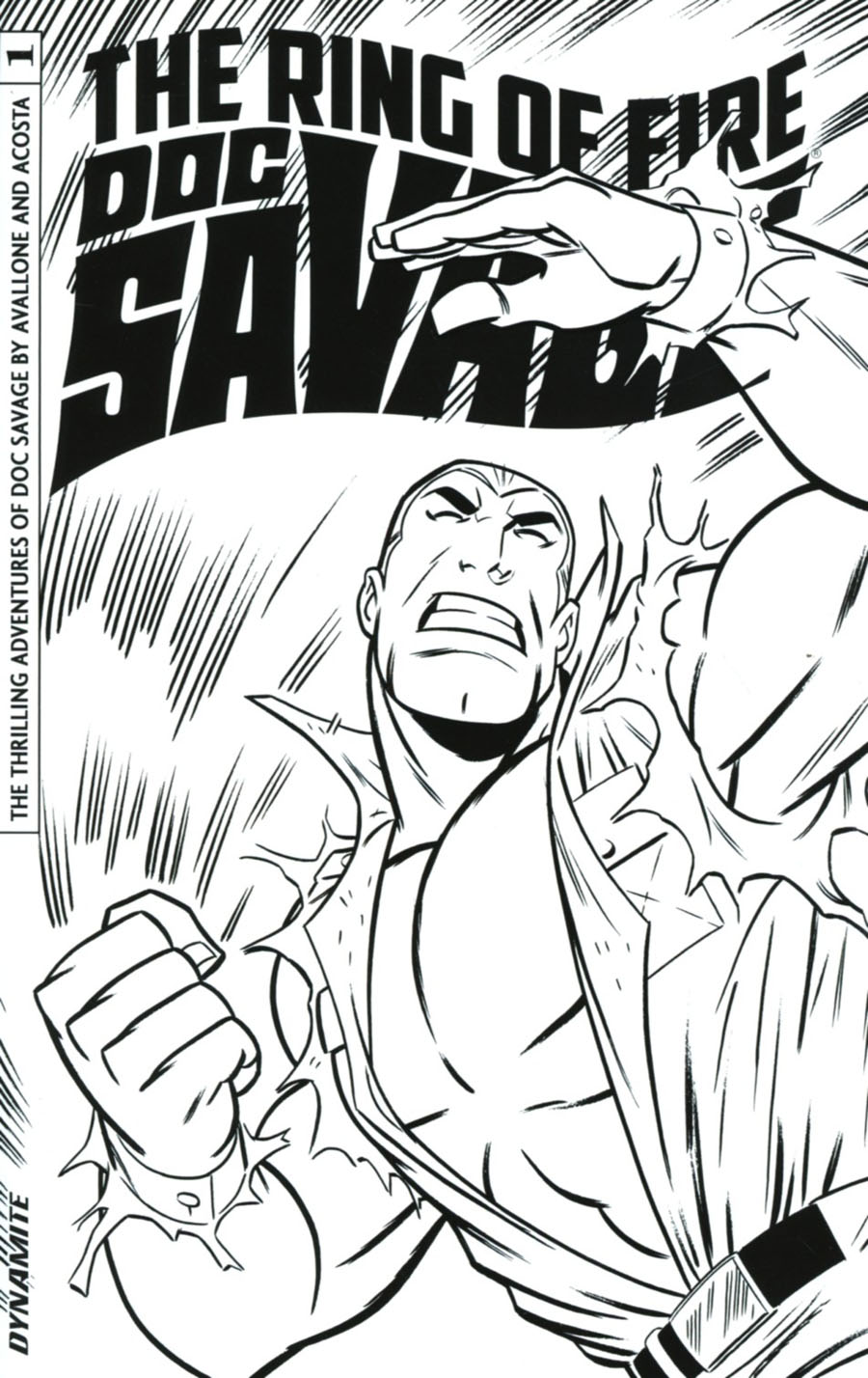 Doc Savage Ring Of Fire #1 Cover D Incentive Anthony Marques Black & White Cover