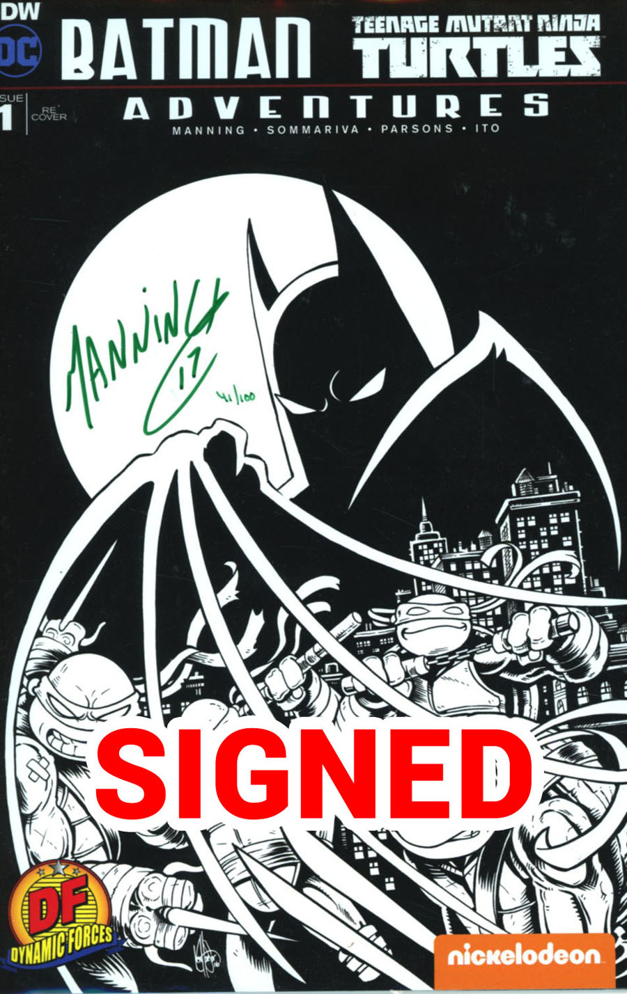 Batman Teenage Mutant Ninja Turtles Adventures #1 Cover Q DF Exclusive Variant Cover Signed By Matthew Manning