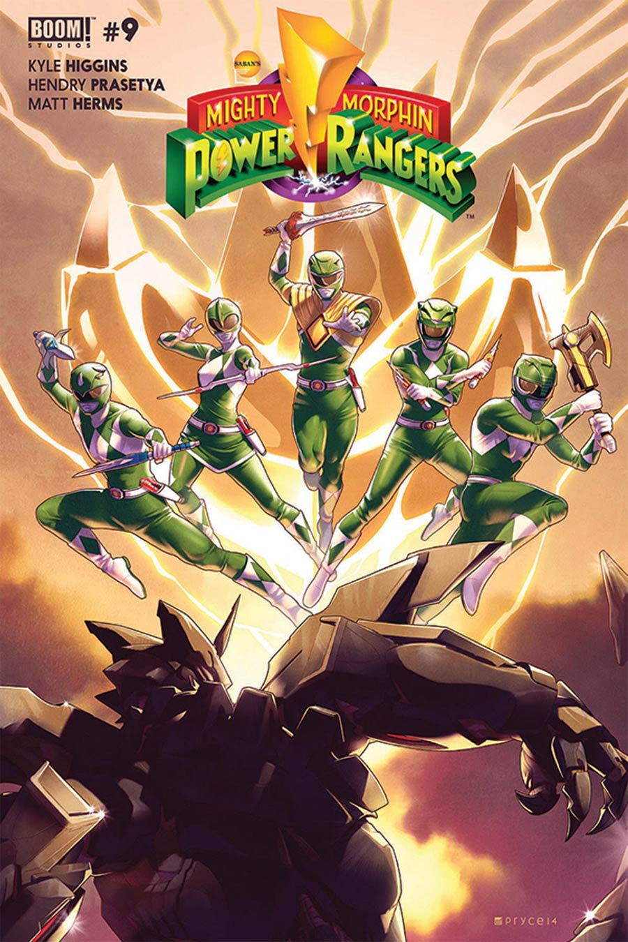 Mighty Morphin Power Rangers (BOOM Studios) #9 Cover G DF Ultra-Limited Green Ranger Signature Series Signed By Kyle Higgins