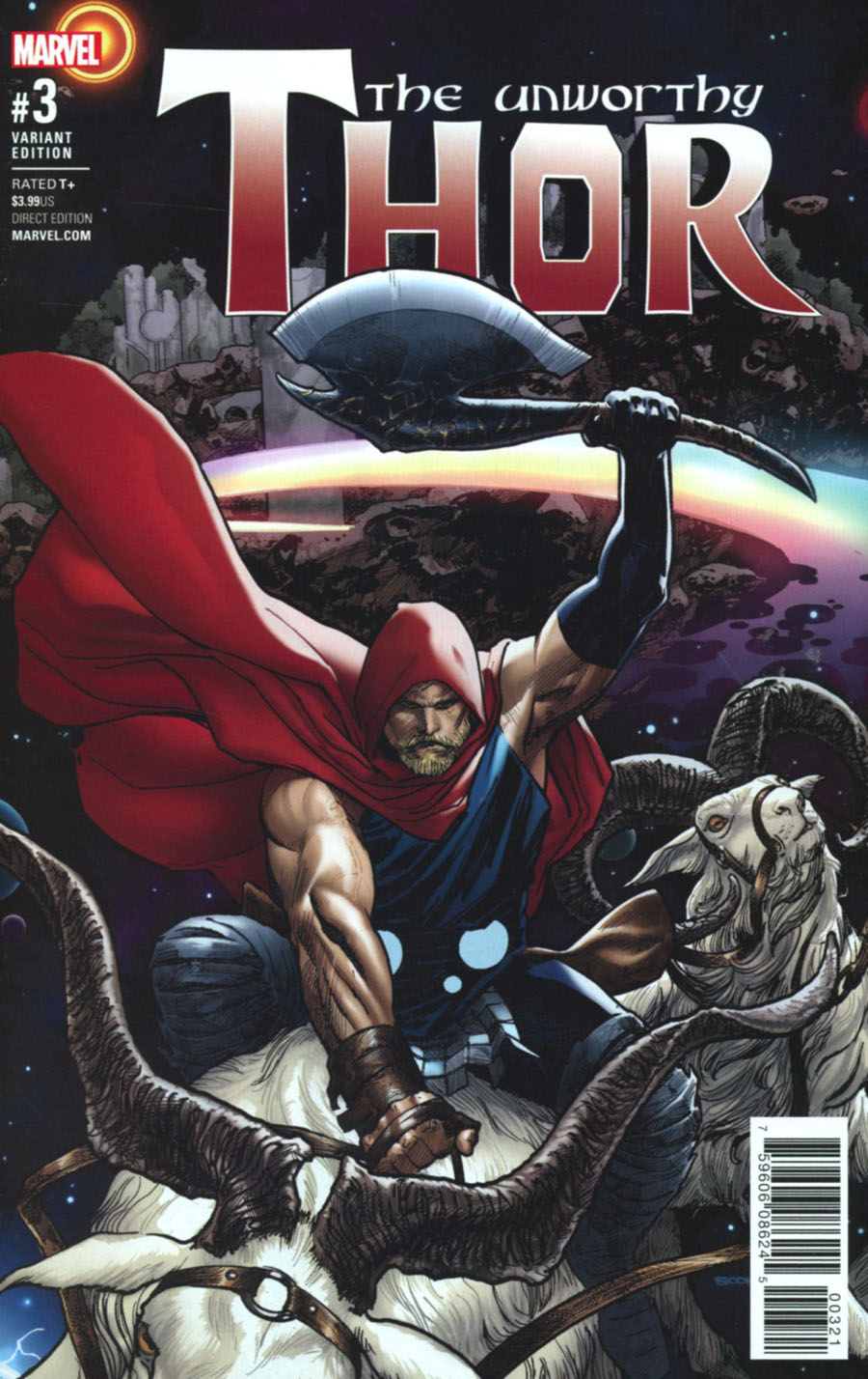 Unworthy Thor #3 Cover B Incentive Ryan Sook Variant Cover
