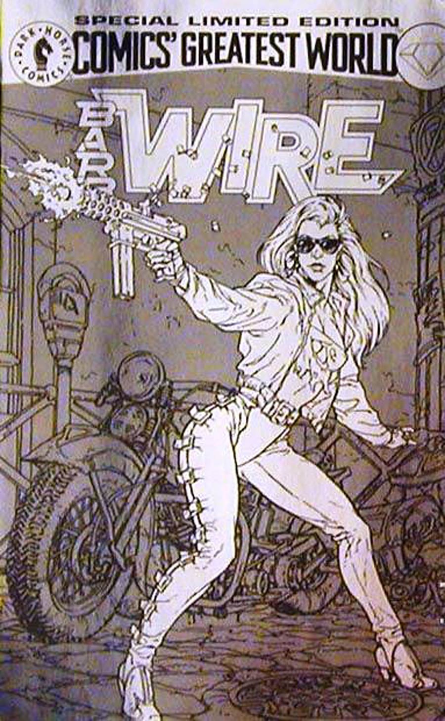 Comics Greatest World Steel Harbor Week #1 Barb Wire Cover B Special Limited Edition Silver Retailer Bonus Cover