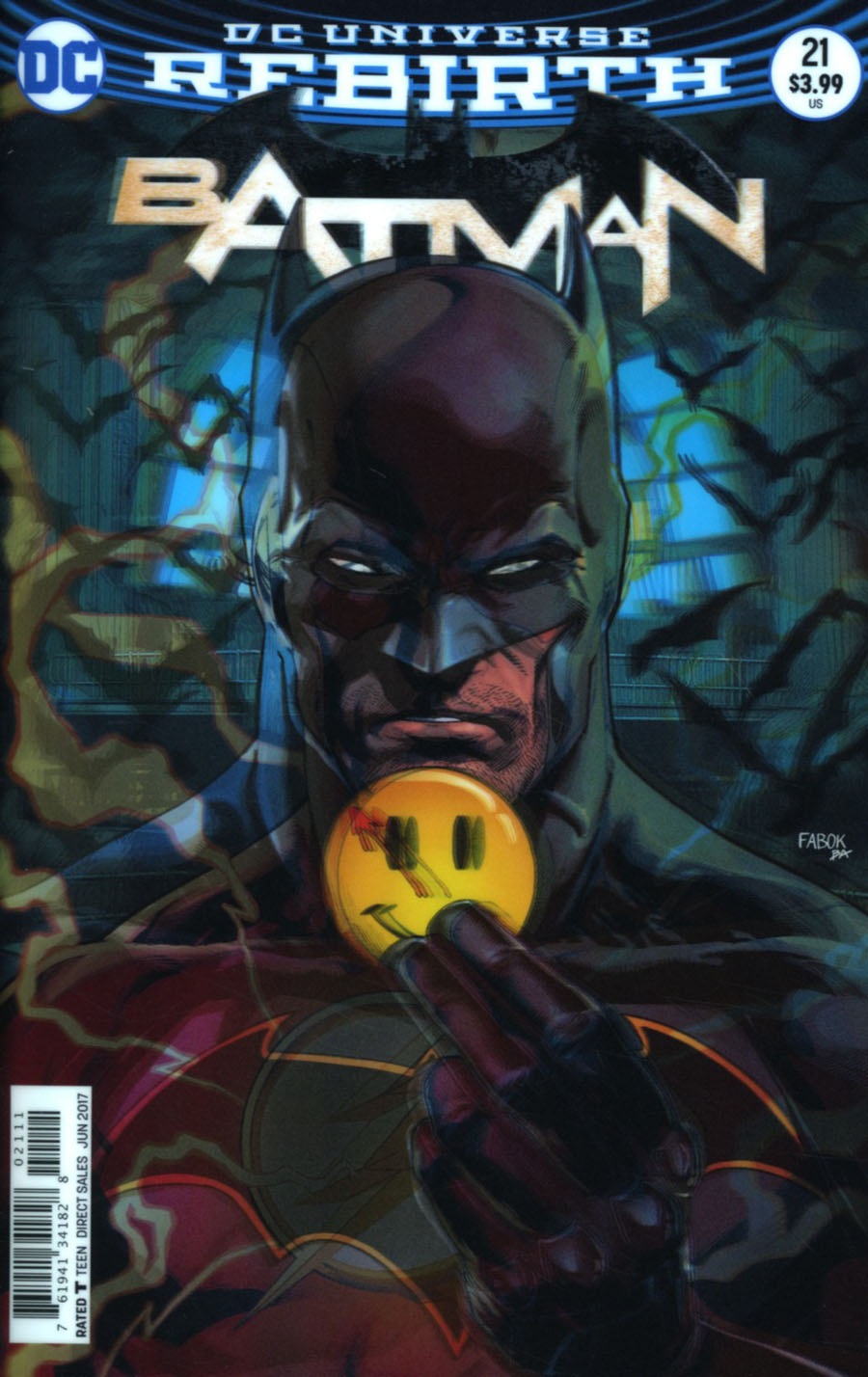 Batman Vol 3 #21 Cover A Regular Jason Fabok Lenticular Cover (The Button Part 1)