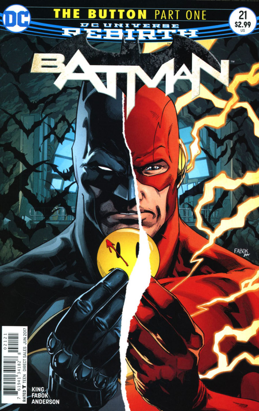 Batman Vol 3 #21 Cover B Variant Jason Fabok Non-Lenticular Cover (The Button Part 1)