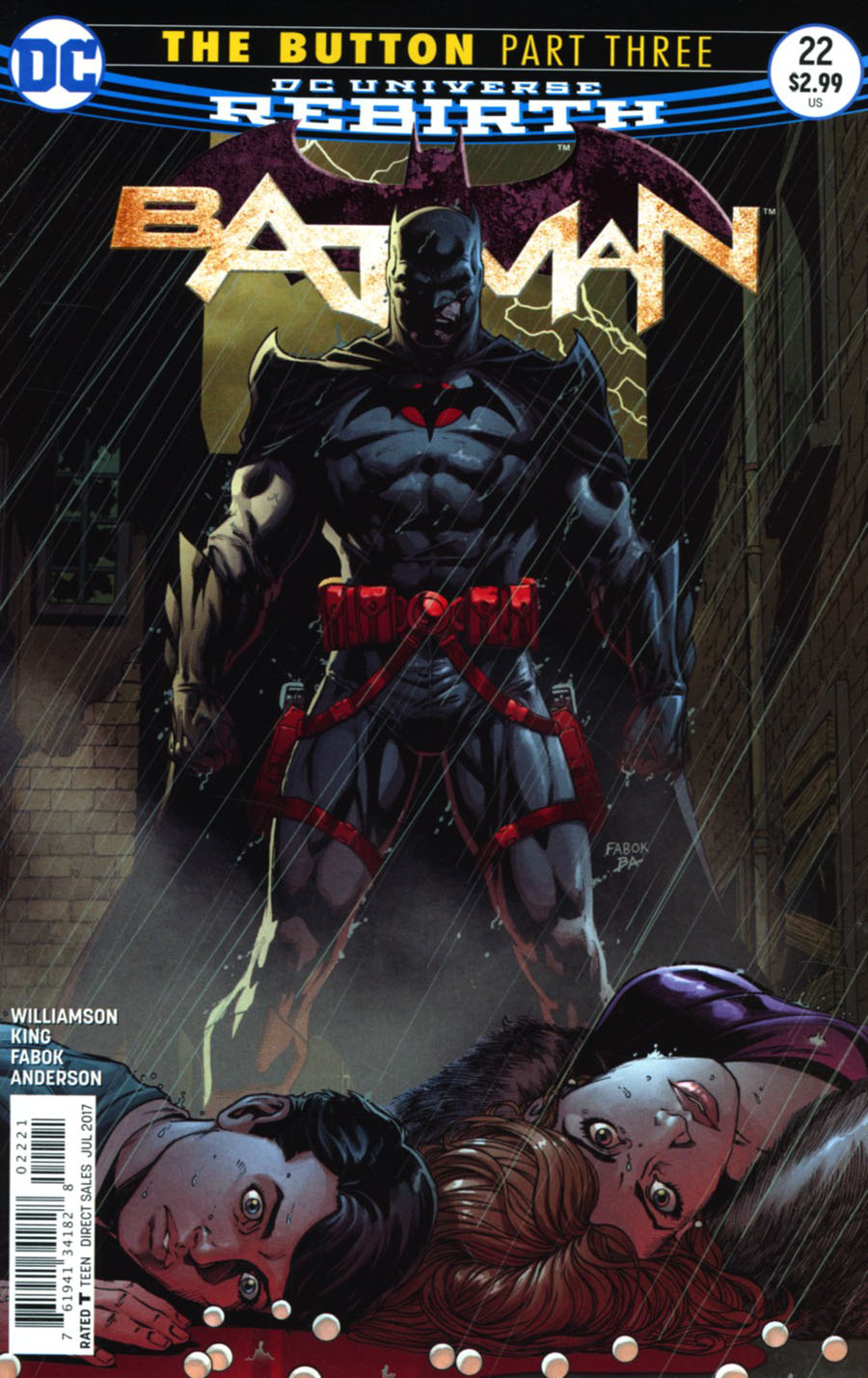 Batman Vol 3 #22 Cover B Variant Jason Fabok Non-Lenticular Cover (The Button Part 3)