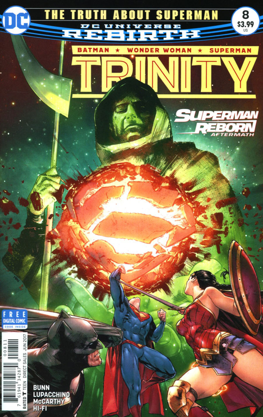 Trinity Vol 2 #8 Cover A Regular Clay Mann Cover (Superman Reborn Aftermath Tie-In)