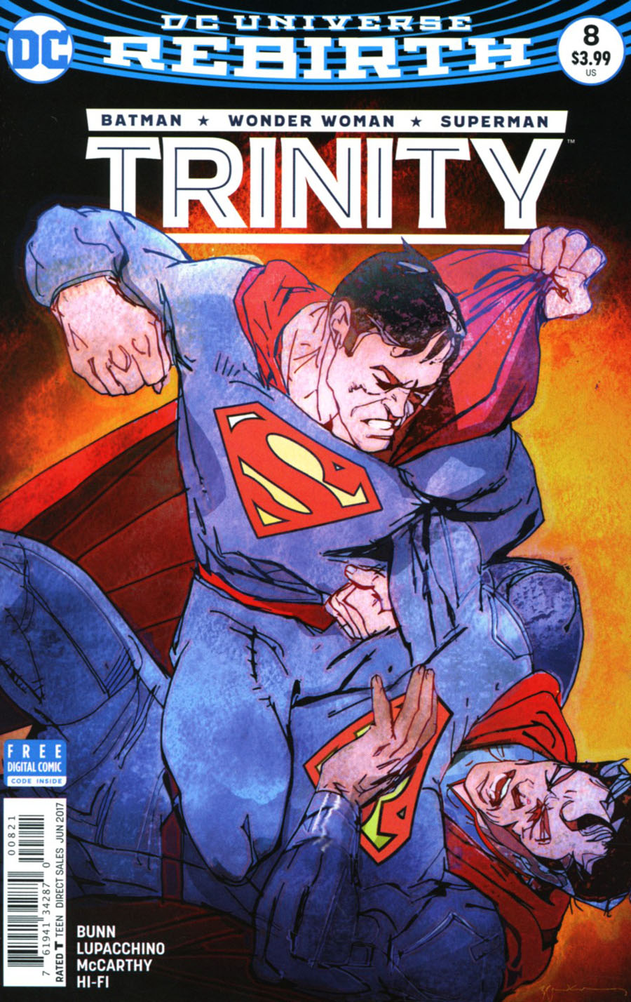Trinity Vol 2 #8 Cover B Variant Bill Sienkiewicz Cover (Superman Reborn Aftermath Tie-In)