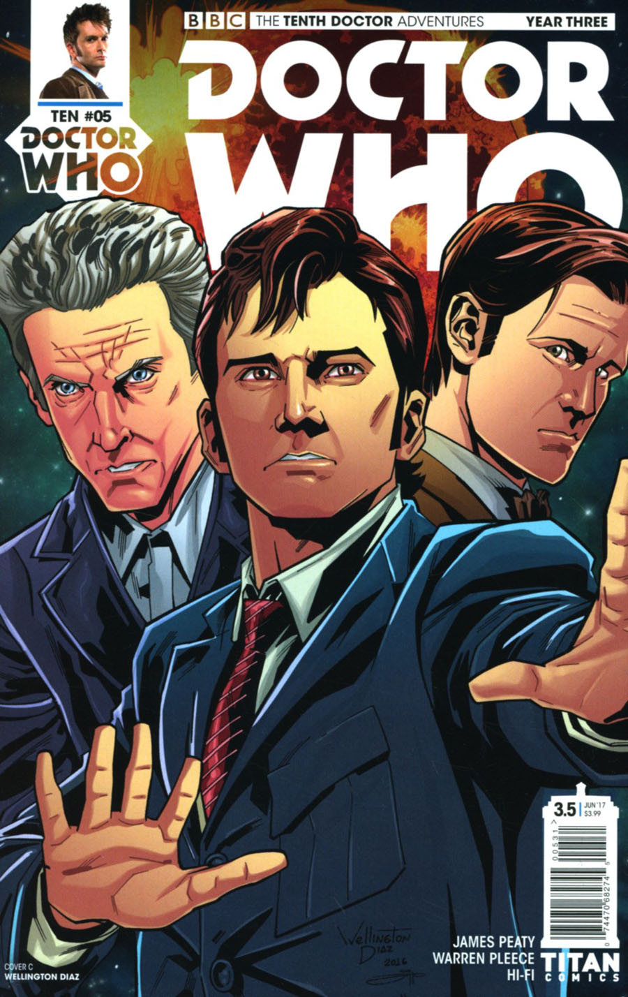 Doctor Who 10th Doctor Year Three #5 Cover C Variant Wellington Diaz Cover