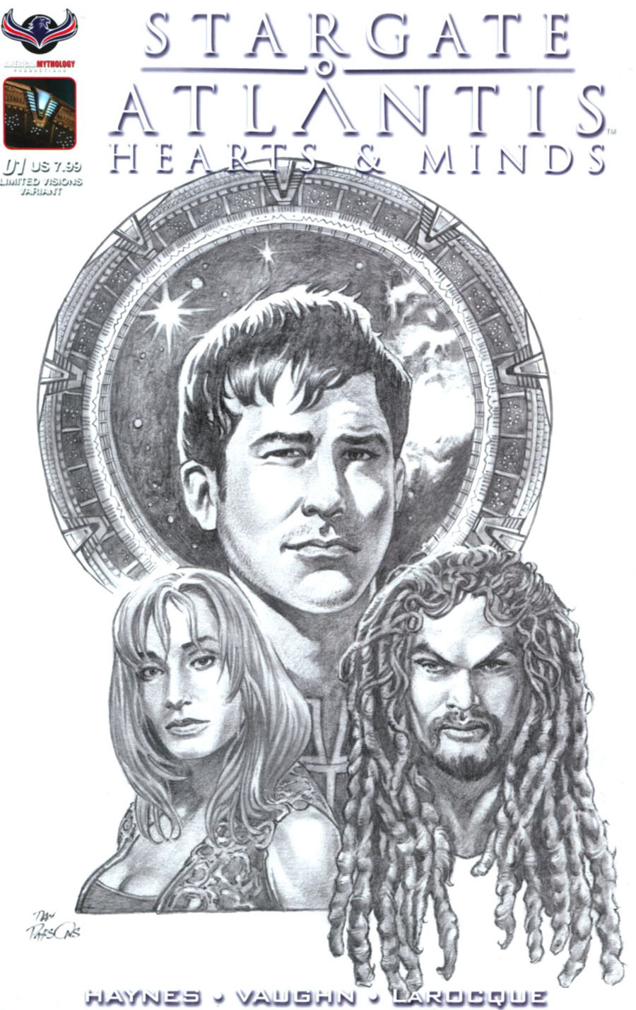 Stargate Atlantis Hearts & Minds #1 Cover C Variant Dan Parsons Limited Visions In Black & White Cover