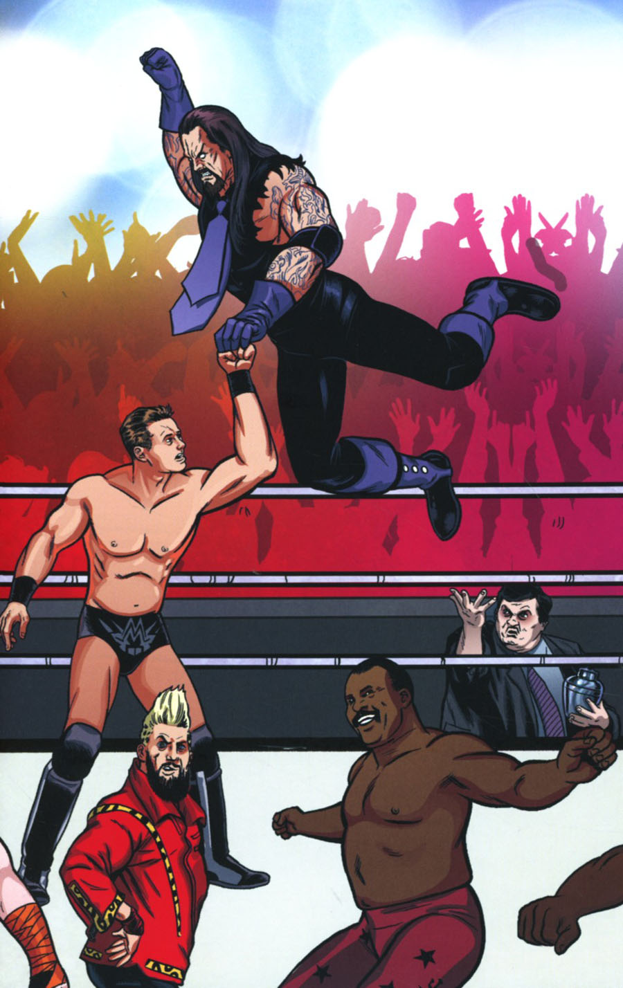 WWE #4 Cover C Variant Brent Schoonover Royal Rumble Connecting Cover