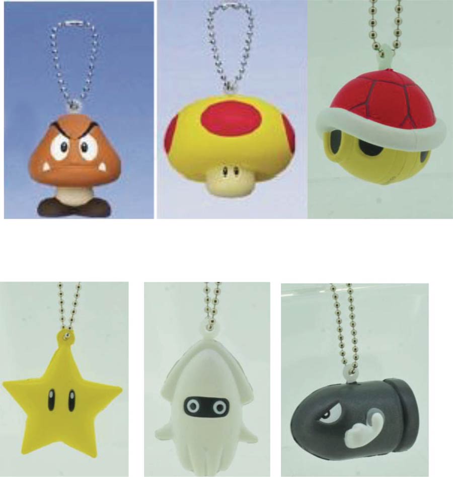 Super Mario Bros Soft Squeeze Mascot Blind Mystery Box Display