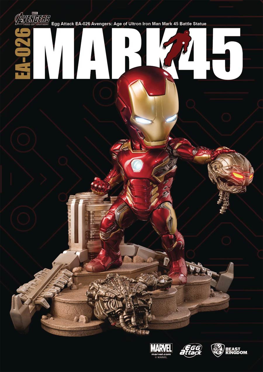 Avengers Age Of Ultron Egg Attack Action 026 Iron Man Mark 45 Battle Statue Previews Exclusive Action Figure