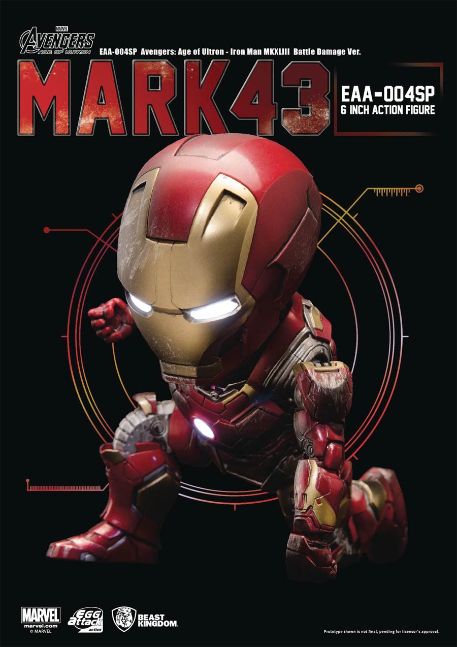 Avengers Age Of Ultron Egg Attack Action 04SP Iron Man Mark 43 Battle Damage Previews Exclusive Action Figure