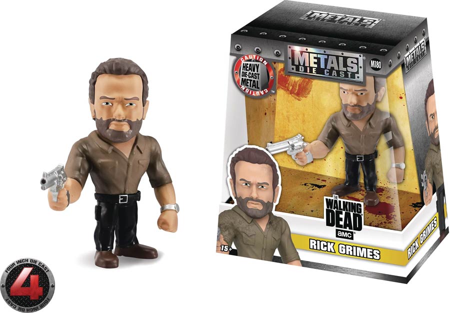Metals Walking Dead 4-Inch Die-Cast Figure - Rick Grimes