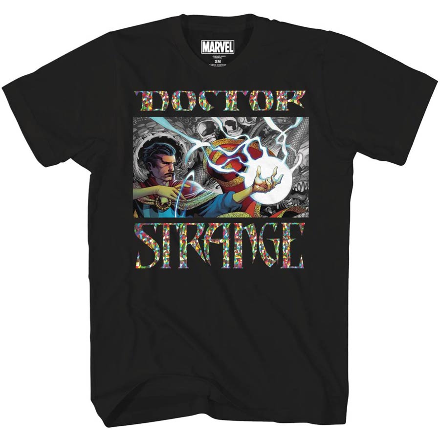 Doctor Strange Holographic Reality Previews Exclusive Black T-Shirt Large