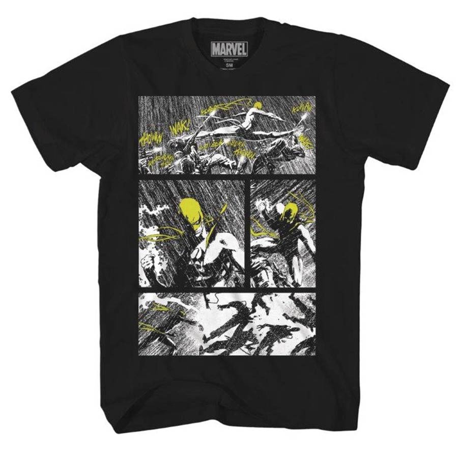 Iron Fist Yellow Fighter Previews Exclusive Black T-Shirt Large