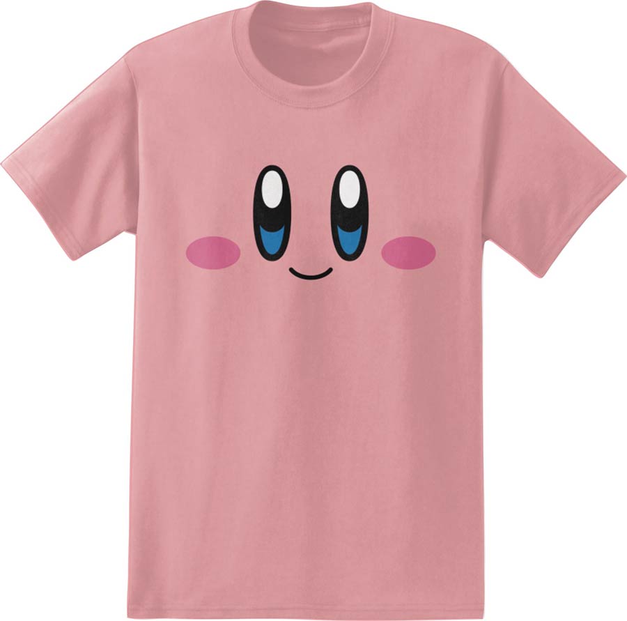 Kirby Face Pink T-Shirt Large