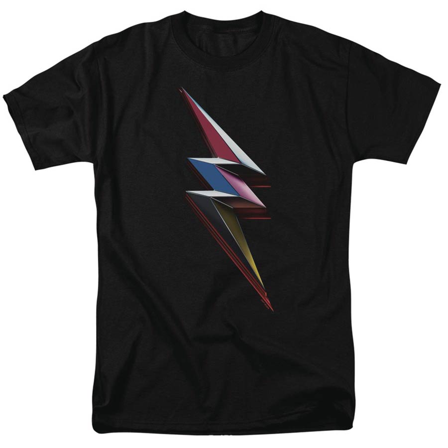 Power Rangers Movie Bolt Black T-Shirt Large