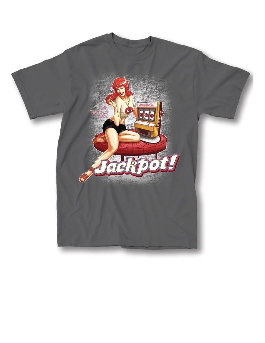 Spider-Man Mary Jane Nose Art Charcoal T-Shirt Large