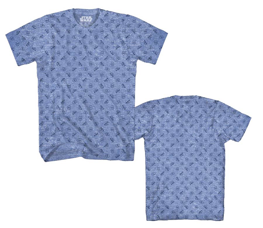 Star Wars Basic Friends Blue Heather Triblend T-Shirt Large