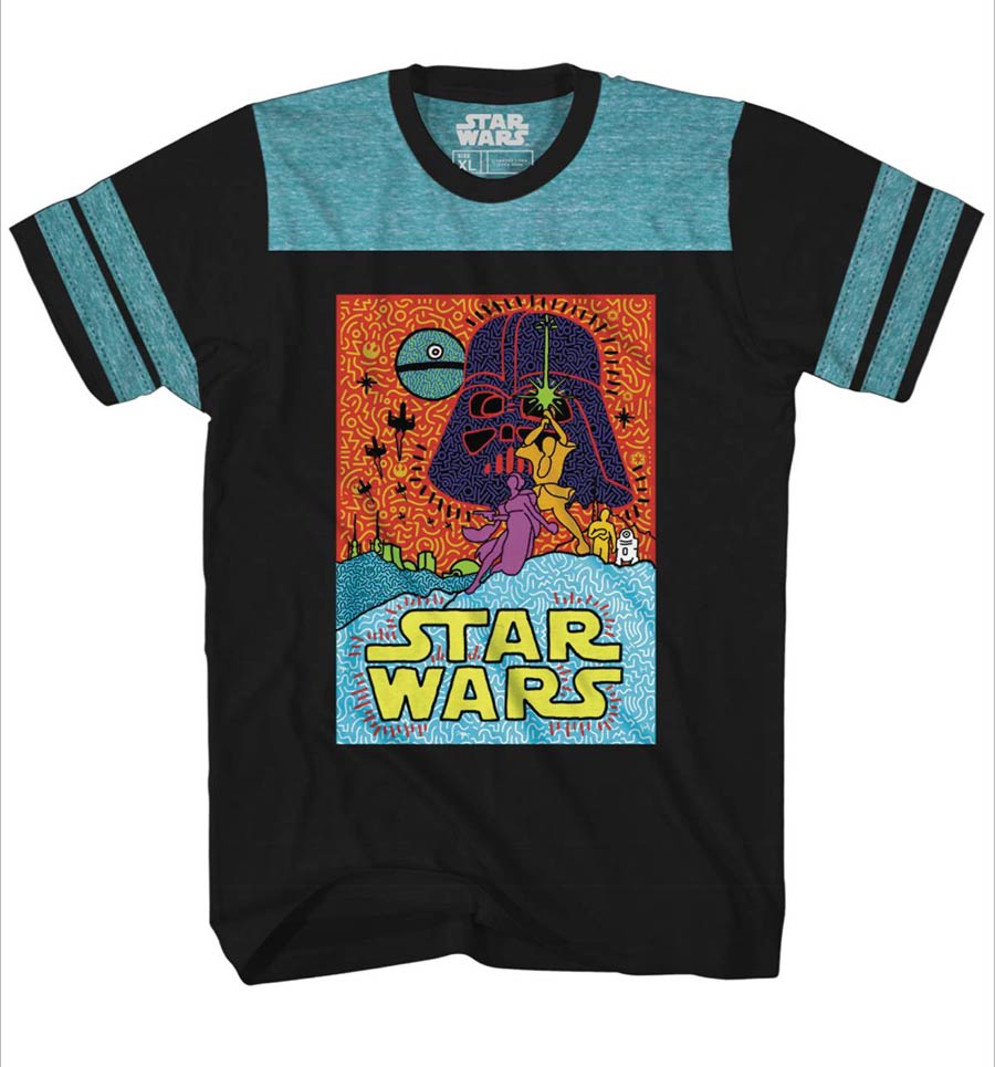 Star Wars The New Trend Black Blue T-Shirt Large