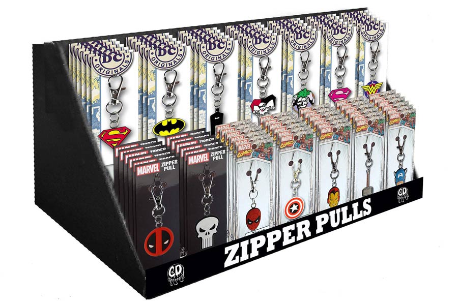 DC / Marvel Heroes Zipper Pull 84-Piece Assortment Case