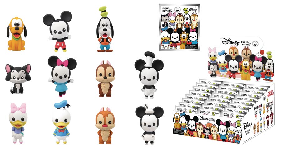 Disney Laser Cut Figural Keyring Series 10 Blind Mystery Box 24-Piece Display