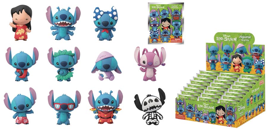Lilo And Stitch Laser Cut Figural Keyring Blind Mystery Box 24-Piece Display