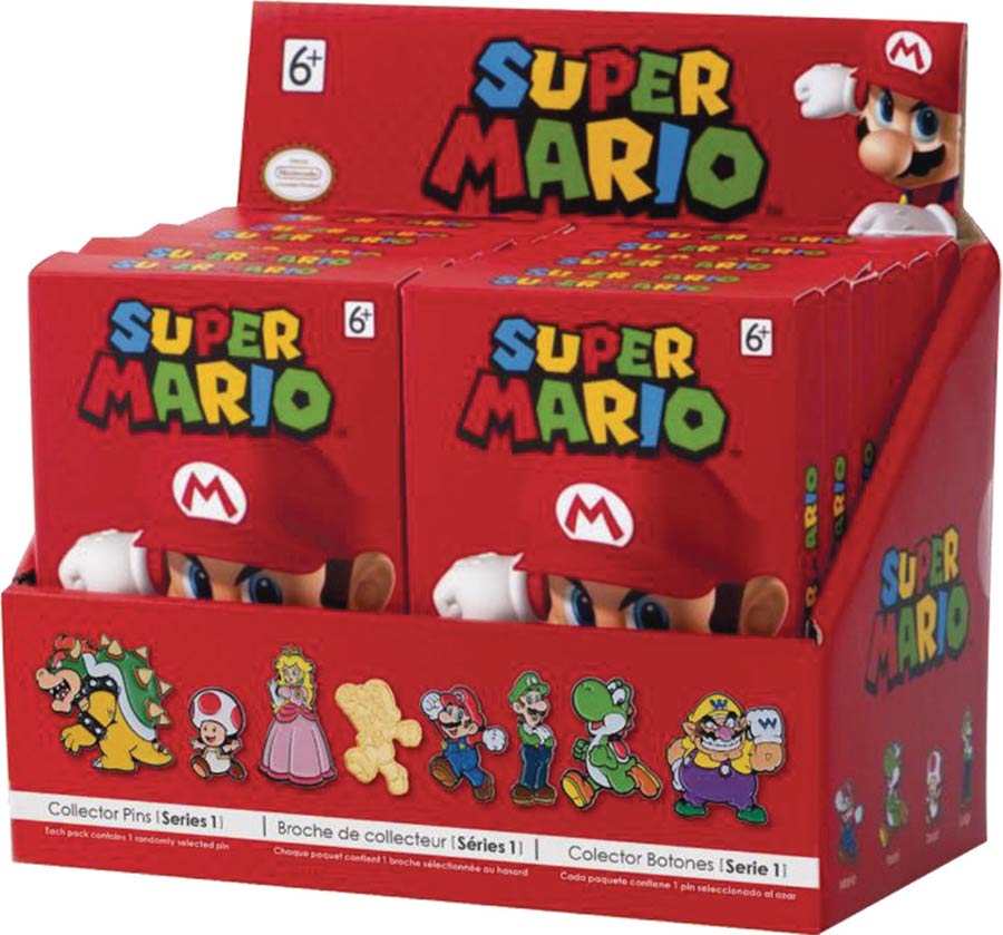 Nintendo Super Mario Collector Pin Series 1 Blind Mystery Box 12-Piece Display