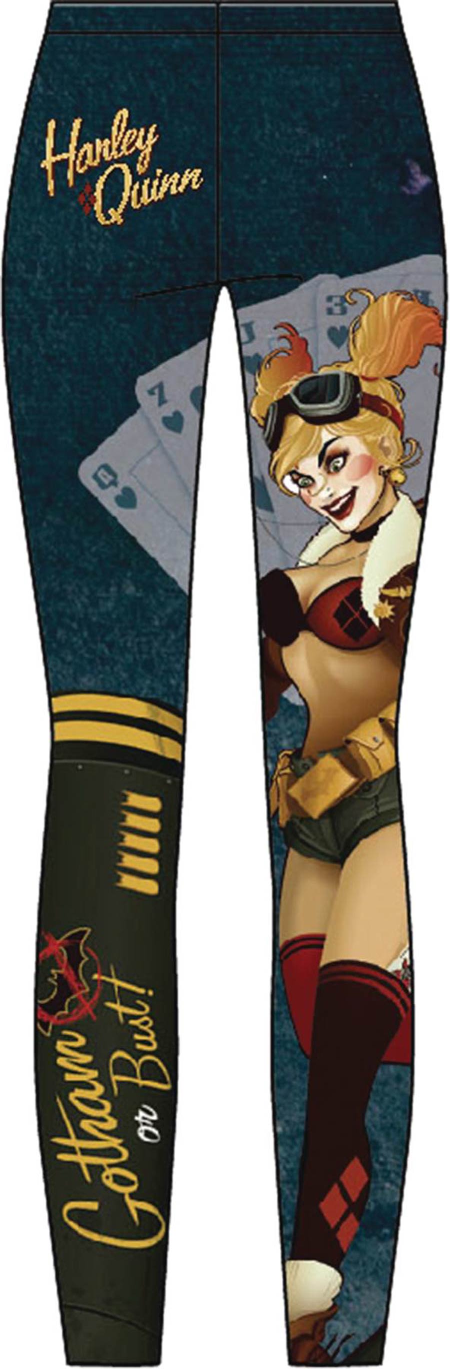 DC Bombshells Harley Quinn Sublimated Leggings Large
