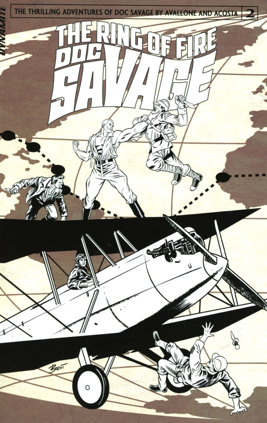 Doc Savage Ring Of Fire #2 Cover C Incentive Brent Schoonover Black & White Cover