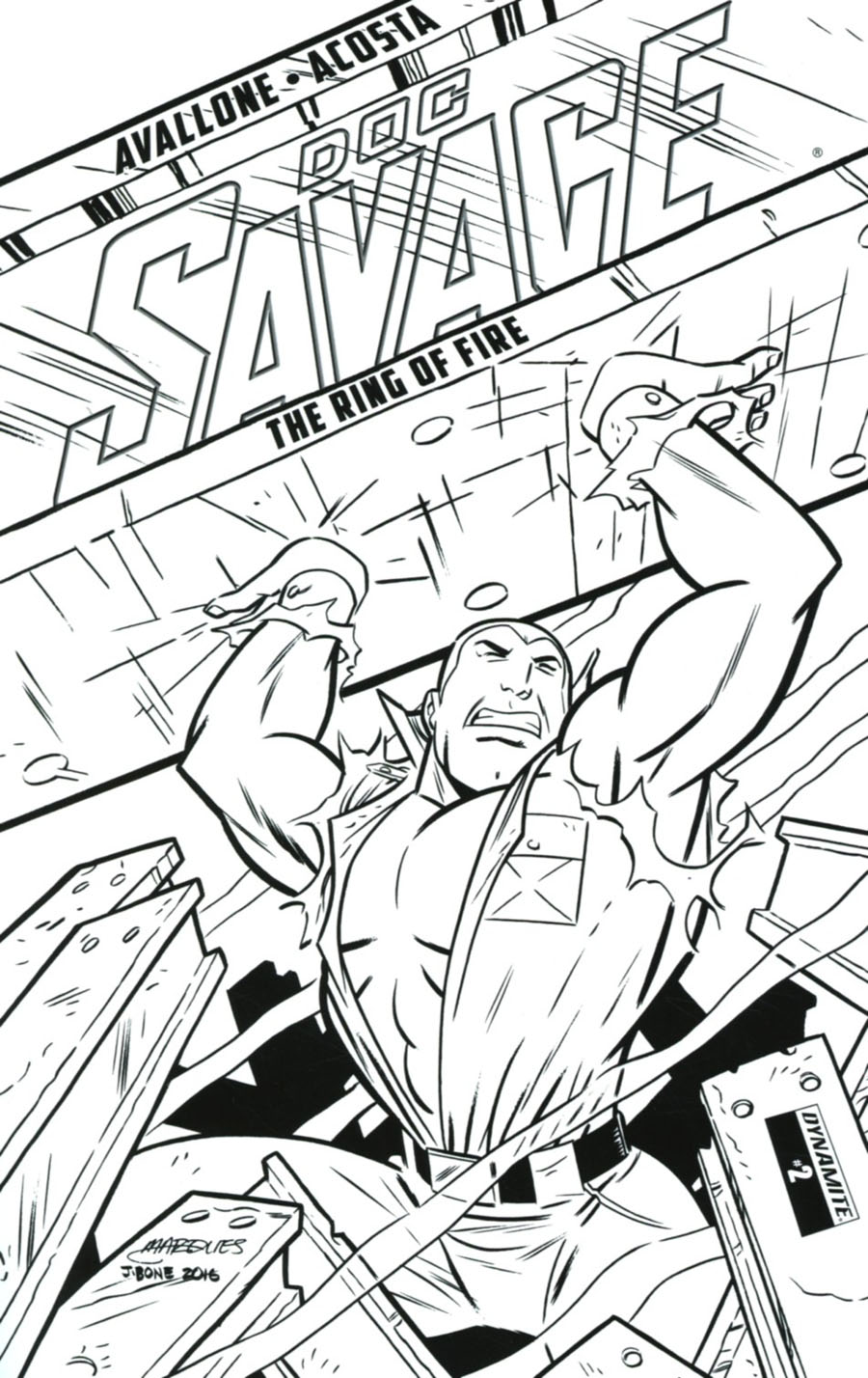 Doc Savage Ring Of Fire #2 Cover D Incentive Anthony Marques Black & White Cover