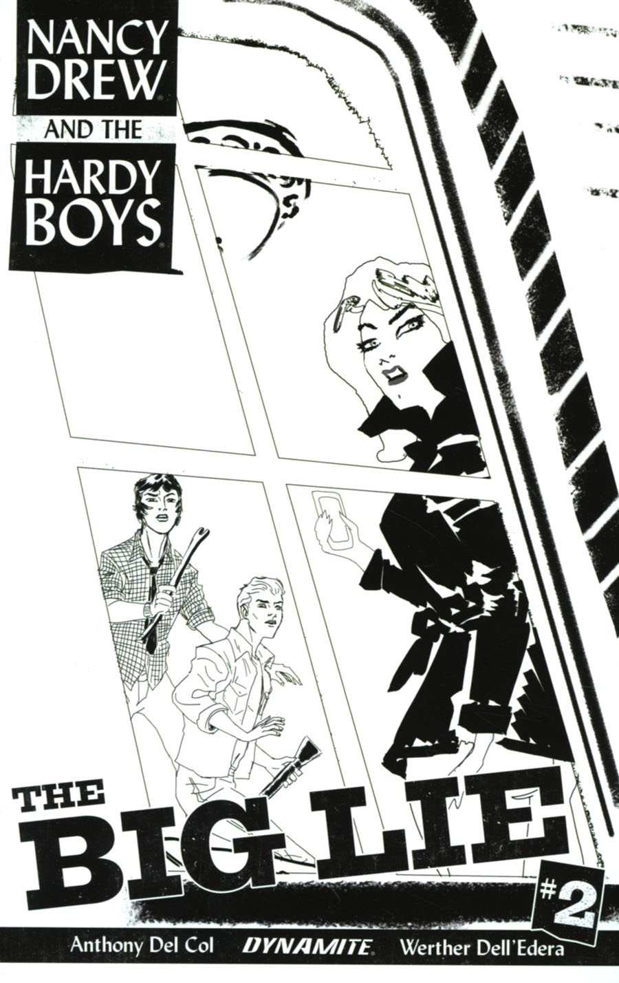 Nancy Drew And The Hardy Boys The Big Lie #2 Cover C Incentive Dave Bullock Black & White Cover
