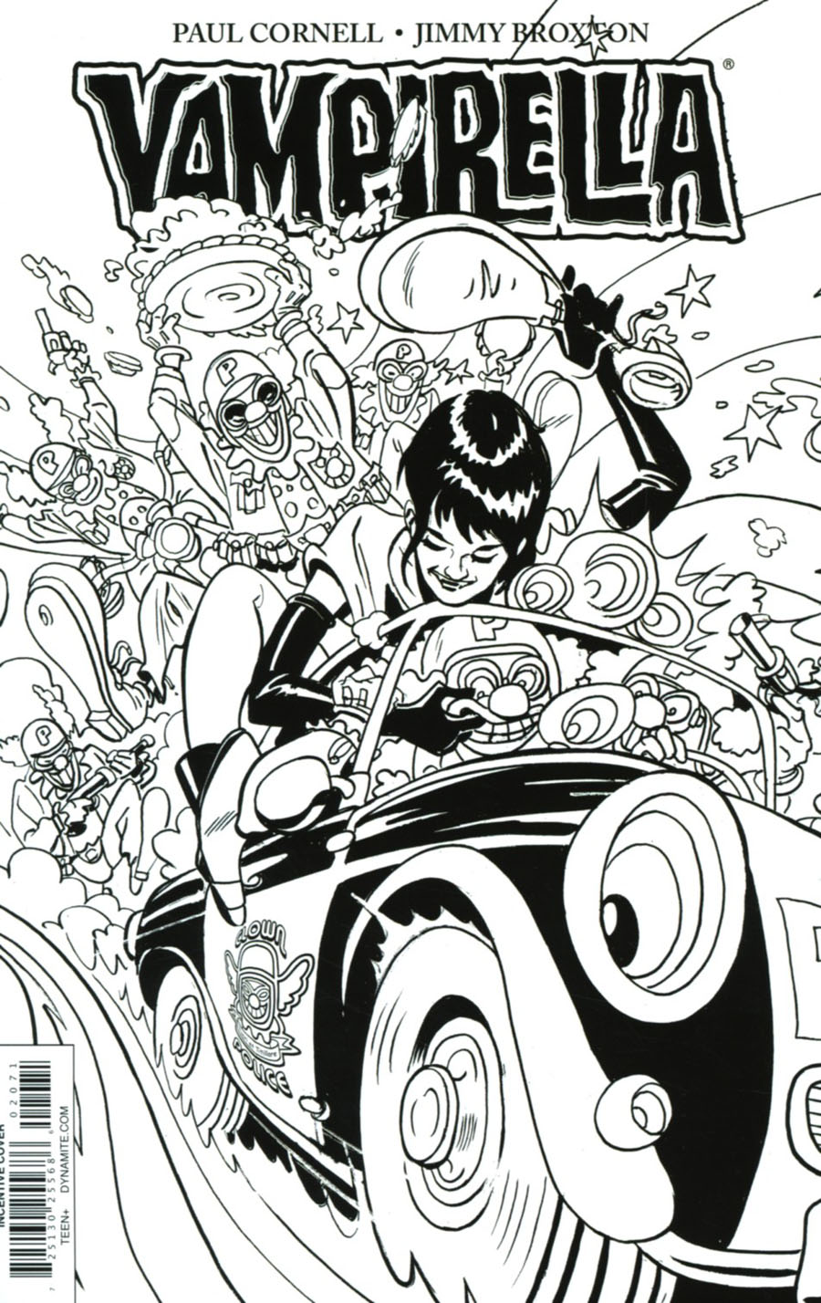 Vampirella Vol 7 #2 Cover G Incentive Jimmy Broxton Black & White Cover