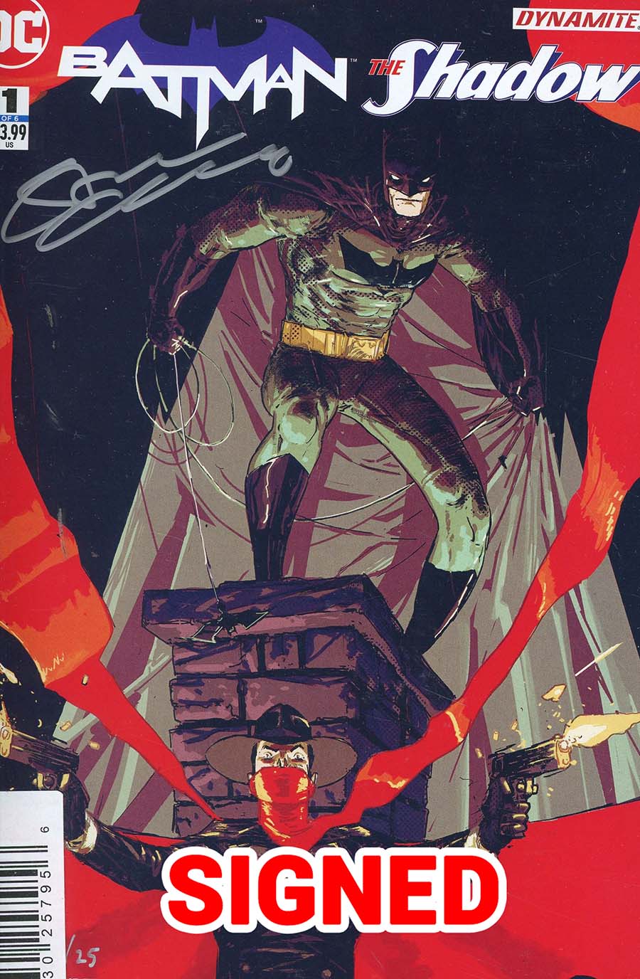 Batman The Shadow #1 Cover G DF Ultra-Limited Shadow Silver Signature Series Signed By Steve Orlando